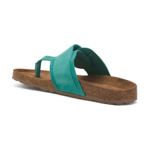 new YOKONO Made In Spain Suede  Sandals With Gold Buckle black 462mn - Picture 2 of 4